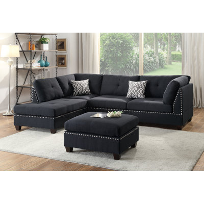 Sectionals You Ll Love Wayfair   Reversible Sectional With Ottoman 